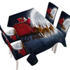 Image of Christmas Santa and Deer Flying To The Moon Waterproof Rectangular Dinner TableCloth by Ismot Esha
