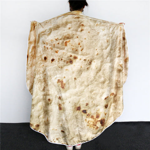 Burrito Tortilla Pizza Blanket Soft Round Blanket for Bed Warm Fleece Sofa