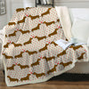 Image of Dachshund Lover Sherpa Fleece Blanket Cartoon Plush Throw for Kid Adult Thin Quilt