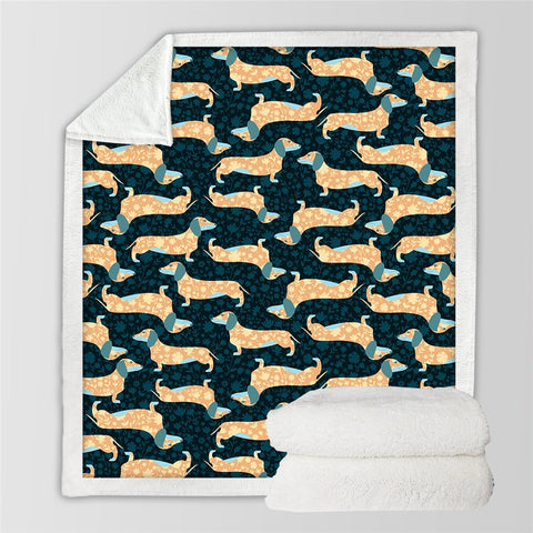 Dachshund Lover Sherpa Fleece Blanket Cartoon Plush Throw for Kid Adult Thin Quilt