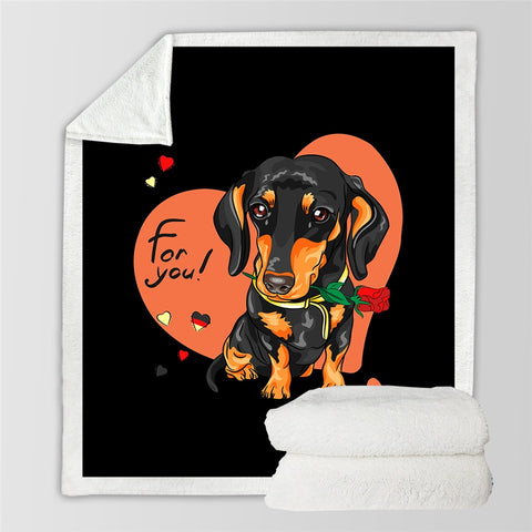 Dachshund Lover Sherpa Fleece Blanket Cartoon Plush Throw for Kid Adult Thin Quilt