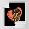 Image of Dachshund Lover Sherpa Fleece Blanket Cartoon Plush Throw for Kid Adult Thin Quilt