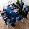 Image of Tribal Wolf Dreamcatcher Waterproof Rectangular Dinner Tablecloth