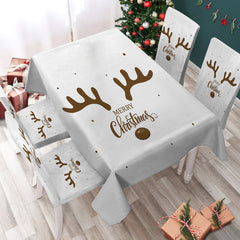Antlers Christmas Waterproof Rectangular Dinner TableCloth by Ismot Esha