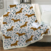 Image of Dachshund Lover Sherpa Fleece Blanket Cartoon Plush Throw for Kid Adult Thin Quilt