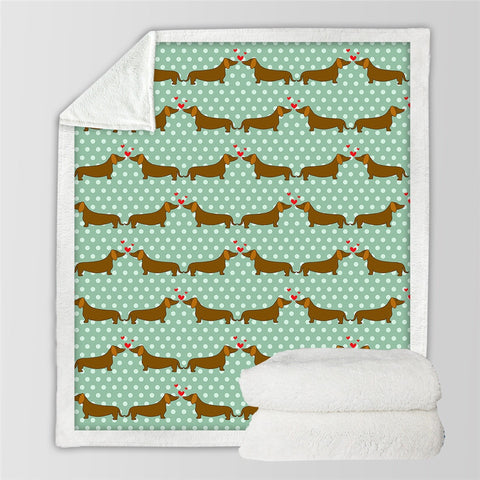 Dachshund Lover Sherpa Fleece Blanket Cartoon Plush Throw for Kid Adult Thin Quilt
