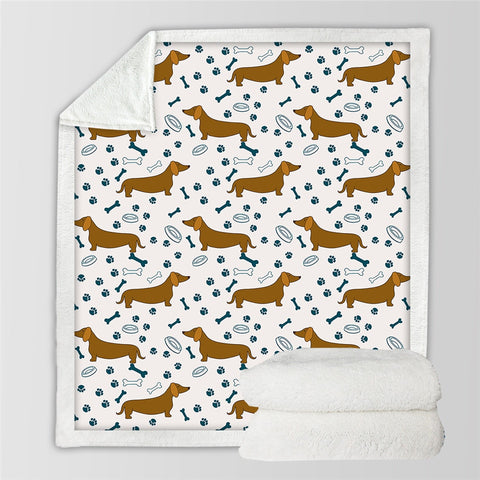 Dachshund Lover Sherpa Fleece Blanket Cartoon Plush Throw for Kid Adult Thin Quilt