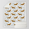 Image of Dachshund Lover Sherpa Fleece Blanket Cartoon Plush Throw for Kid Adult Thin Quilt