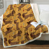 Image of Dachshund Lover Sherpa Fleece Blanket Cartoon Plush Throw for Kid Adult Thin Quilt