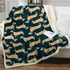 Image of Dachshund Lover Sherpa Fleece Blanket Cartoon Plush Throw for Kid Adult Thin Quilt