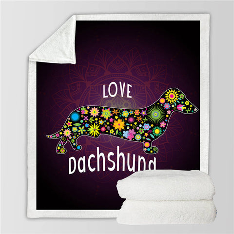 Dachshund Lover Sherpa Fleece Blanket Cartoon Plush Throw for Kid Adult Thin Quilt