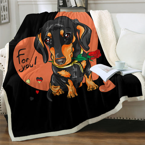 Dachshund Lover Sherpa Fleece Blanket Cartoon Plush Throw for Kid Adult Thin Quilt