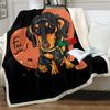 Image of Dachshund Lover Sherpa Fleece Blanket Cartoon Plush Throw for Kid Adult Thin Quilt