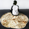 Image of Burrito Tortilla Pizza Blanket Soft Round Blanket for Bed Warm Fleece Sofa