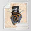 Image of Dachshund Lover Sherpa Fleece Blanket Cartoon Plush Throw for Kid Adult Thin Quilt