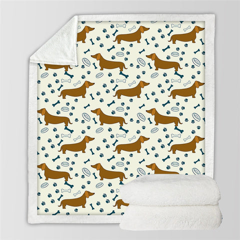 Dachshund Lover Sherpa Fleece Blanket Cartoon Plush Throw for Kid Adult Thin Quilt