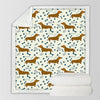 Image of Dachshund Lover Sherpa Fleece Blanket Cartoon Plush Throw for Kid Adult Thin Quilt