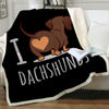 Image of Dachshund Lover Sherpa Fleece Blanket Cartoon Plush Throw for Kid Adult Thin Quilt