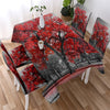 Image of Red Umbrella London Bridge Waterproof Rectangular Dinner Tablecloth