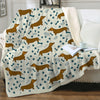 Image of Dachshund Lover Sherpa Fleece Blanket Cartoon Plush Throw for Kid Adult Thin Quilt