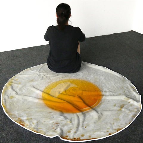 Burrito Tortilla Pizza Blanket Soft Round Blanket for Bed Warm Fleece Sofa