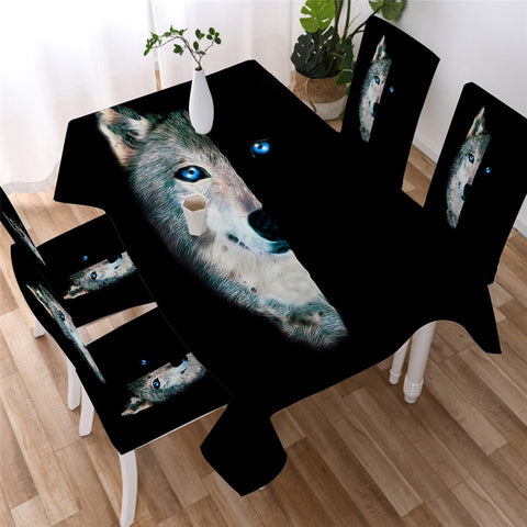 Tribal Wolf Dreamcatcher Waterproof Rectangular Dinner Tablecloth