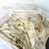 Image of Burrito Tortilla Pizza Blanket Soft Round Blanket for Bed Warm Fleece Sofa