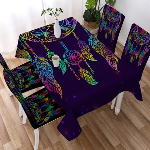 Dreamcatcher Mandala Bohemian Waterproof Rectangular Dinner Tablecloth