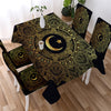 Image of Mandala Bohemian Moon Star Decoration Waterproof Rectangular Dinner Tablecloth