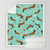 Image of Dachshund Lover Sherpa Fleece Blanket Cartoon Plush Throw for Kid Adult Thin Quilt