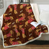 Image of Dachshund Lover Sherpa Fleece Blanket Cartoon Plush Throw for Kid Adult Thin Quilt