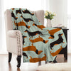 Image of Dachshund Lover Sherpa Fleece Blanket Cartoon Plush Throw for Kid Adult Thin Quilt