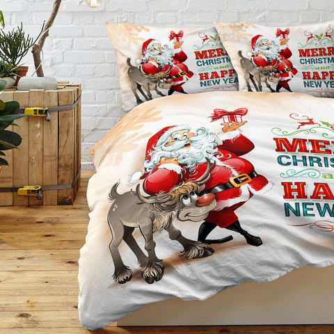 Merry Christmas Santa Claus Bedding Cover Set