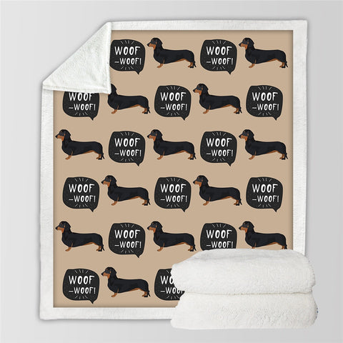 Dachshund Lover Sherpa Fleece Blanket Cartoon Plush Throw for Kid Adult Thin Quilt