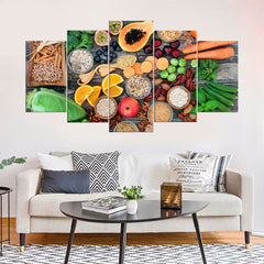 Healthy Foods Fruit Vegetables Wall Art Decor Canvas Printing