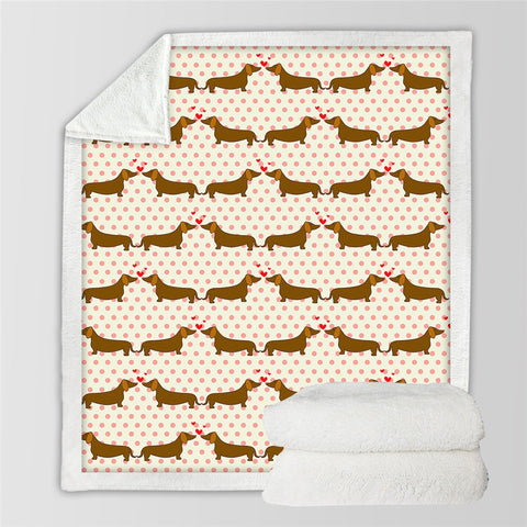 Dachshund Lover Sherpa Fleece Blanket Cartoon Plush Throw for Kid Adult Thin Quilt