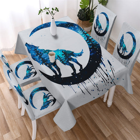 Mandala Bohemian Moon Star Decoration Waterproof Rectangular Dinner Tablecloth