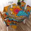 Image of Tribal Ethnic Flower Sun Waterproof Rectangular Dinner Tablecloth