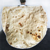 Image of Burrito Tortilla Pizza Blanket Soft Round Blanket for Bed Warm Fleece Sofa