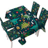 Image of Christmas Tree With Dinosaur Waterproof Rectangular Dinner TableCloth