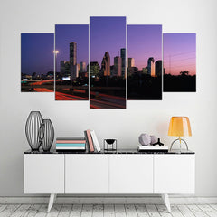 Houston Texas Skyline Wall Art Decor Canvas Printing