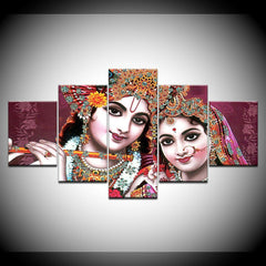 India God Lord Radha Krishna Wall Art Decor Canvas Printing