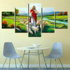 Image of Jesus God Shepherd Flock Sheep Wall Art Decor Canvas Printing