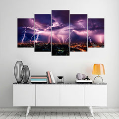 Lightning Sky Thunderstorm Wall Art Decor Canvas Printing