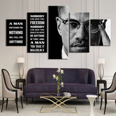 Malcolm X Inspirational Quotes Wall Art Decor Canvas Printing