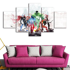Marvel Avengers Watercolor Wall Art Decor Canvas Printing