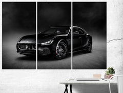 Maserati Sport Black Car Wall Art Decor Canvas Printing