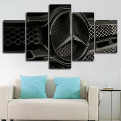 Mercedes Benz Logo Black Wall Art Decor Canvas Printing