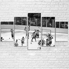 Miracle on Ice 1980 Hockey Black and White Wall Art Decor Canvas Printing