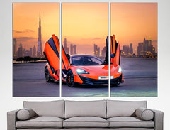 Orange McLaren Supercar Wall Art Decor Canvas Printing